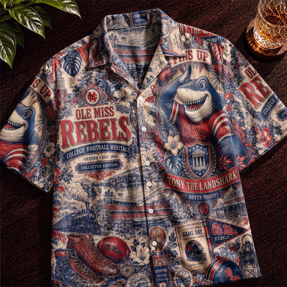Ole Miss Rebels Football Hawaiian Shirt – Retro Inspired Shirt