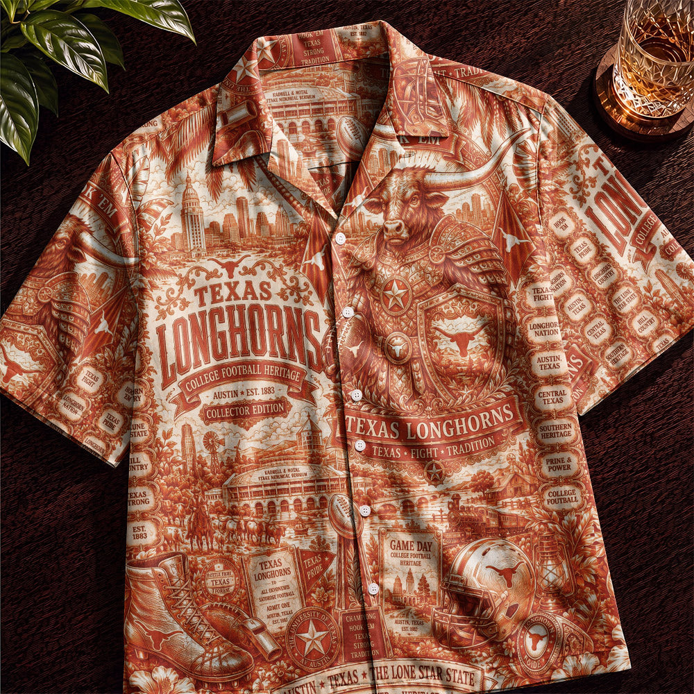 Texas Longhorns Football Hawaiian Shirt – Retro Inspired Shirt