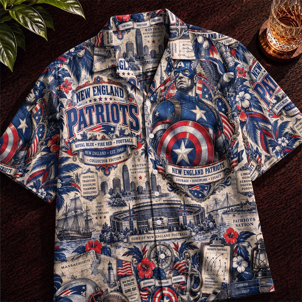 New England Patriots Collab DN Hawaiian Shirt – Retro Inspired Shirt