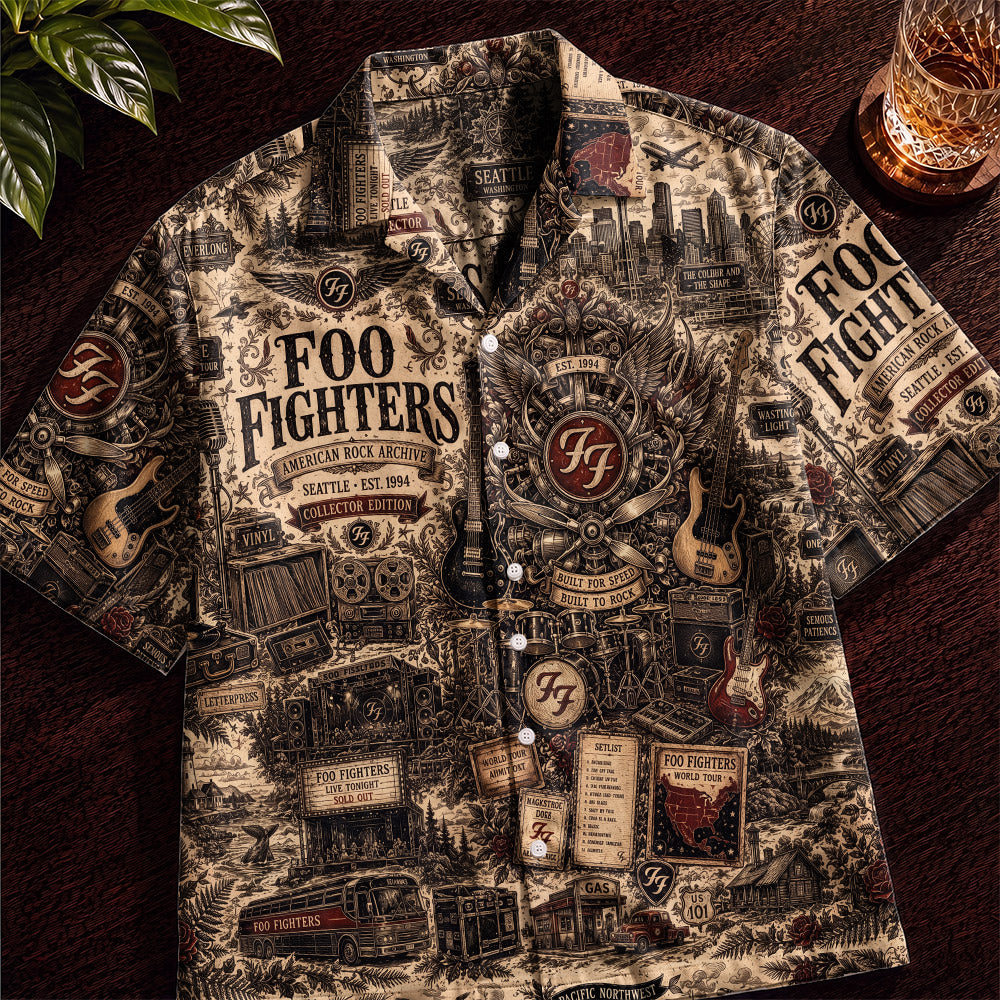 Foo Fighters Hawaiian Shirt – Retro Inspired Shirt
