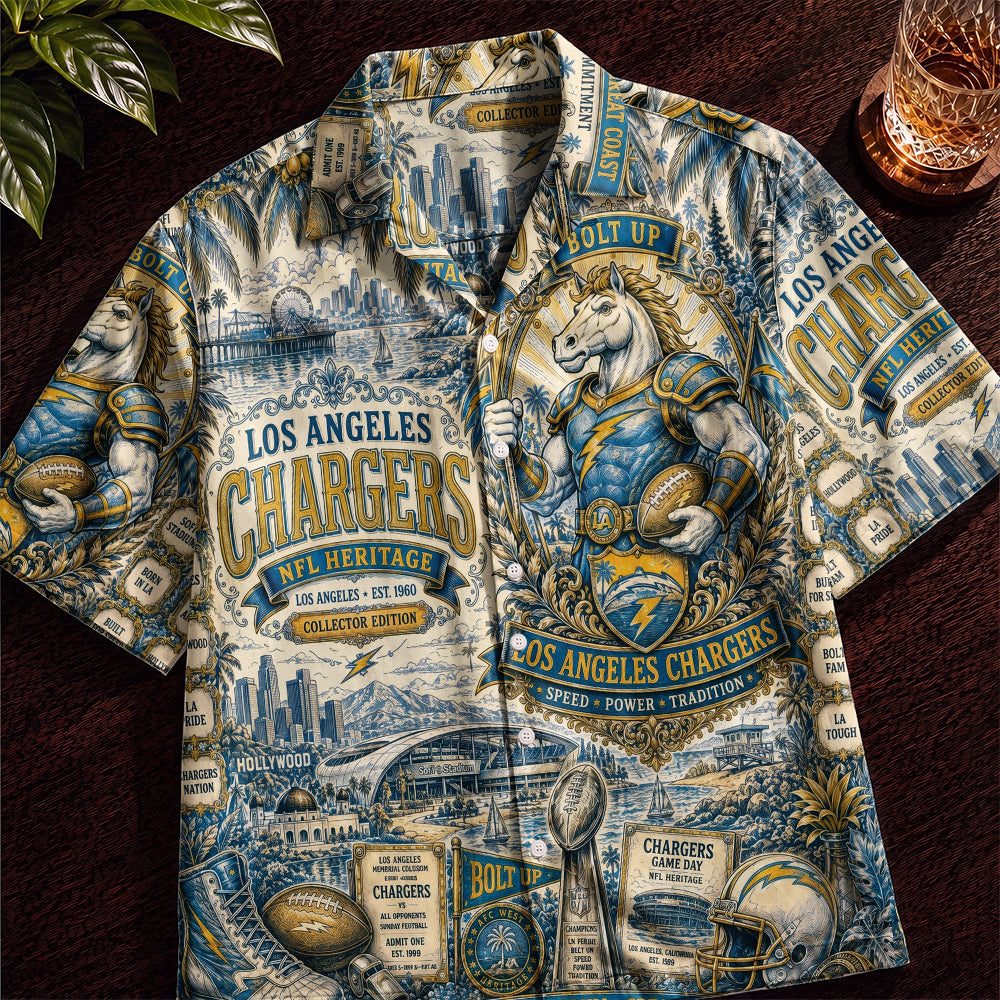 Los Angeles Chargers Football Hawaiian Shirt – Retro Inspired Shirt