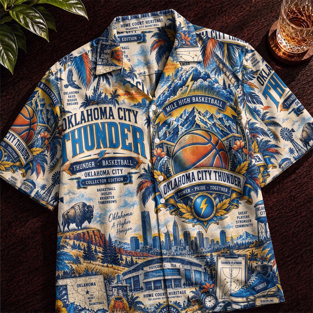 Oklahoma City Thunder Basketball Hawaiian Shirt – Retro Inspired Shirt