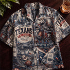 Houston Texans Football Hawaiian Shirt – Retro Inspired Shirt