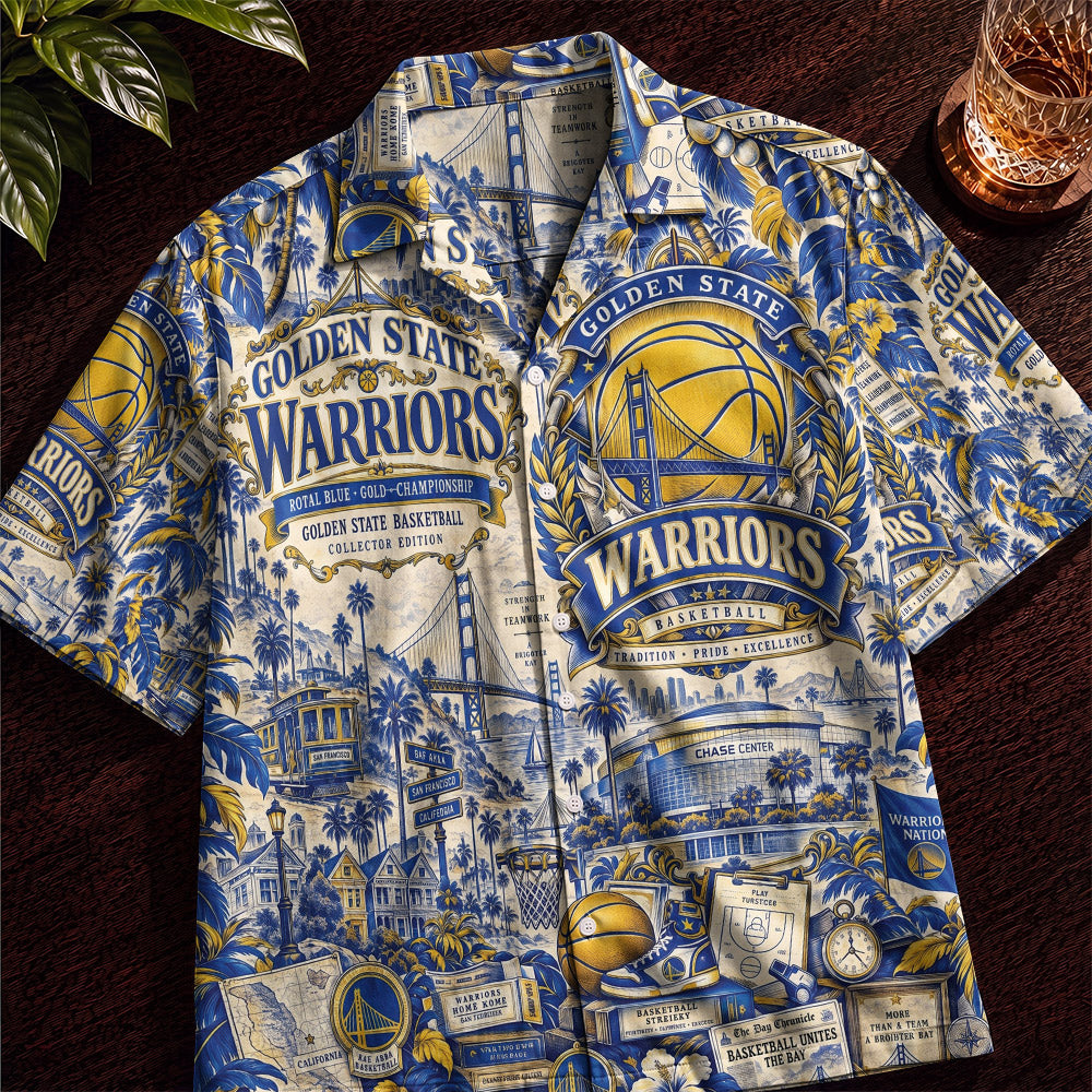 Golden State Warriors Basketball Hawaiian Shirt – Retro Inspired Shirt