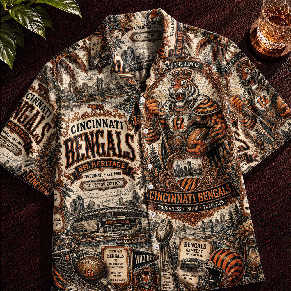 Cincinnati Bengals Football Hawaiian Shirt – Retro Inspired Shirt