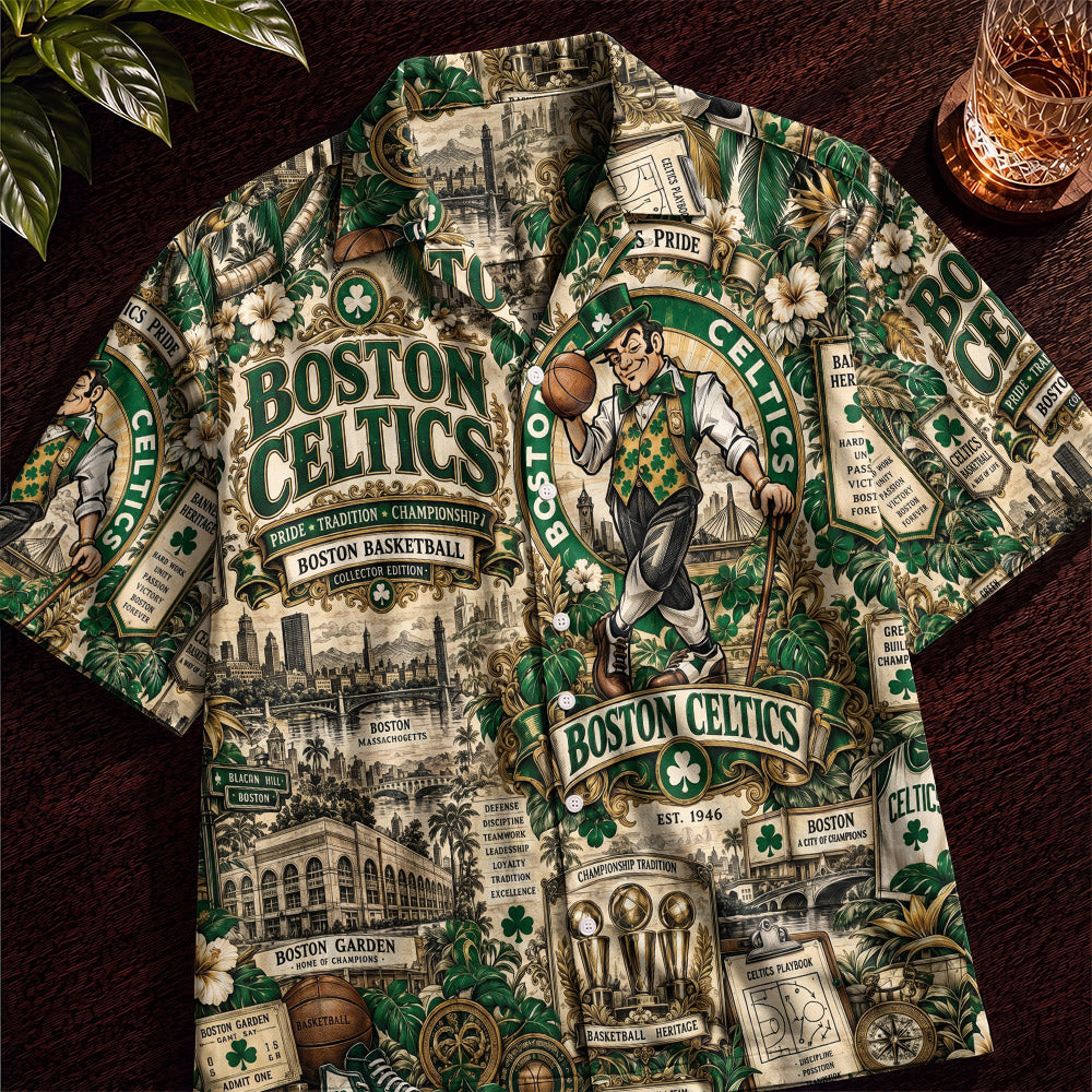 Boston Celtics Basketball Hawaiian Shirt – Retro Inspired Shirt