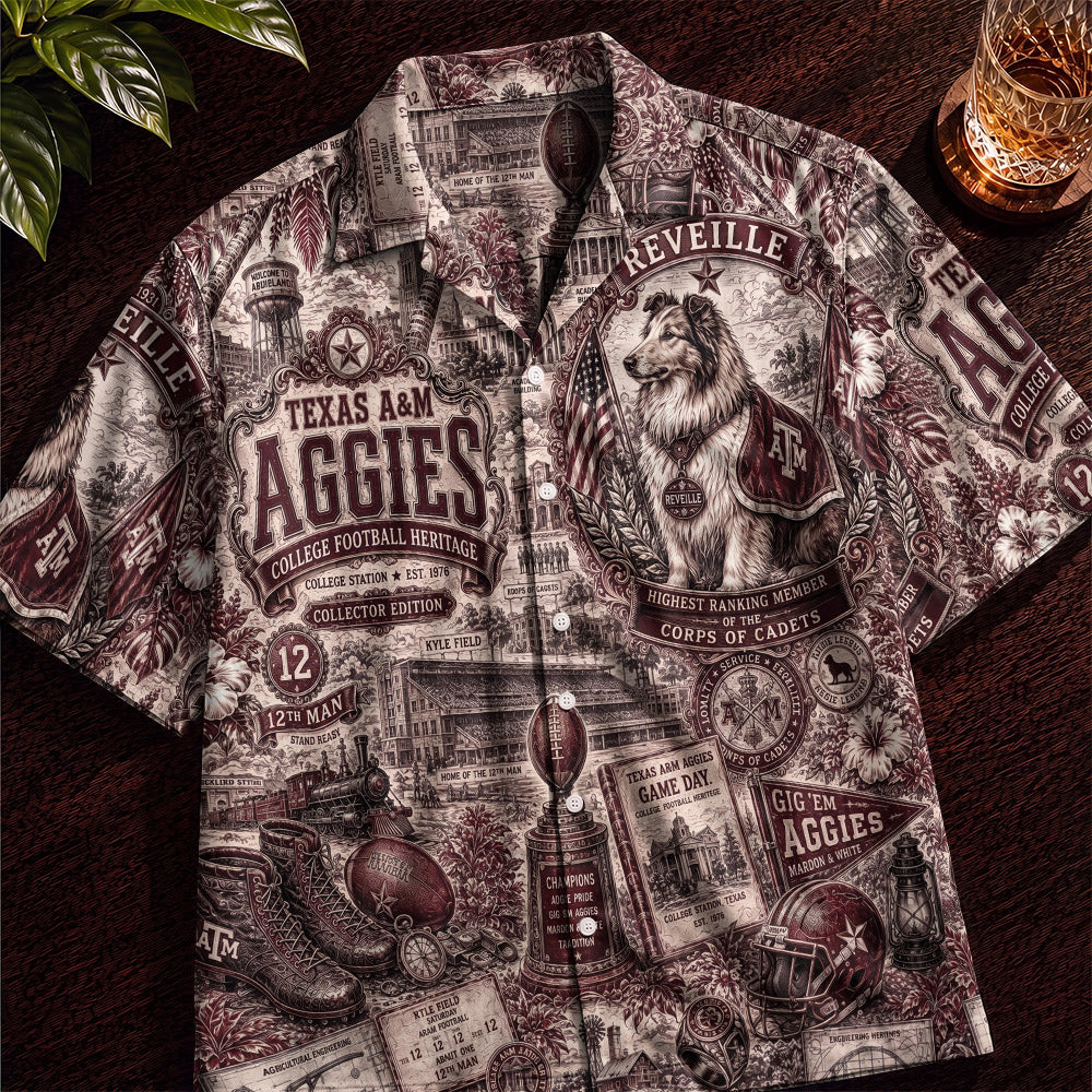 Texas A&M Aggies Football Hawaiian Shirt – Retro Inspired Shirt
