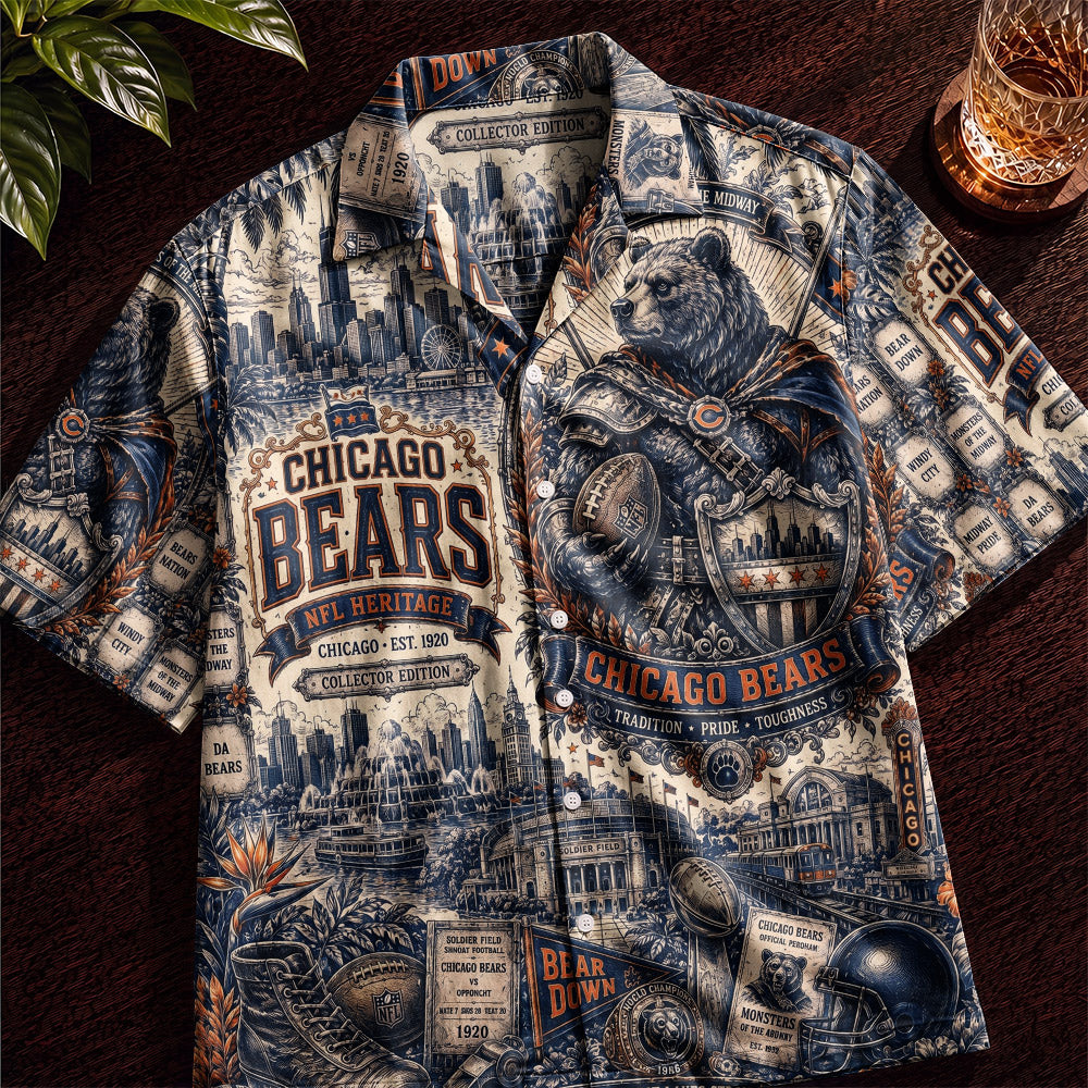 Chicago Bears Football Hawaiian Shirt – Retro Inspired Shirt