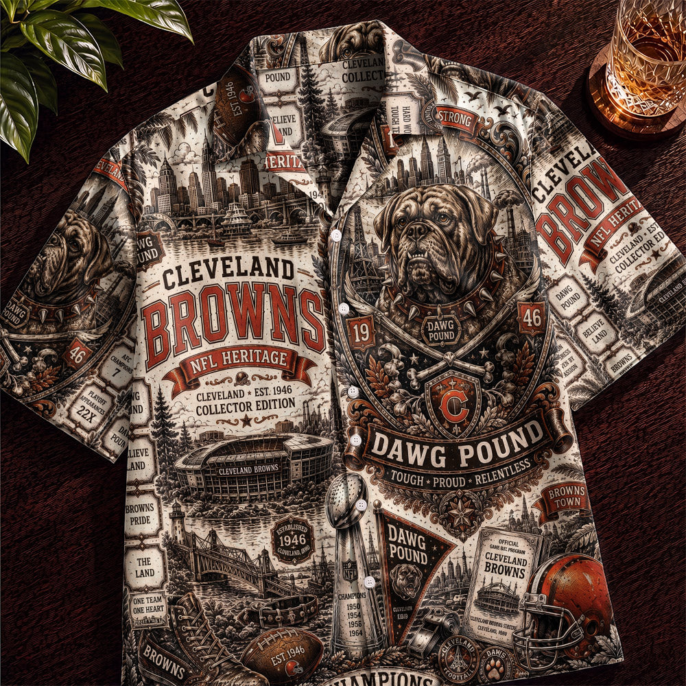 Cleveland Browns Football Hawaiian Shirt – Retro Inspired Shirt