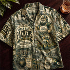 Green Bay Packers Football Hawaiian Shirt – Retro Inspired Shirt