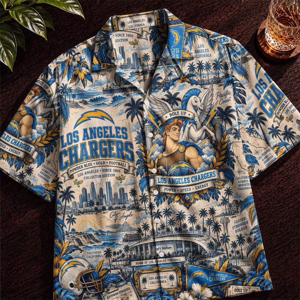 Los Angeles Chargers Collab DN Hawaiian Shirt – Retro Inspired Shirt