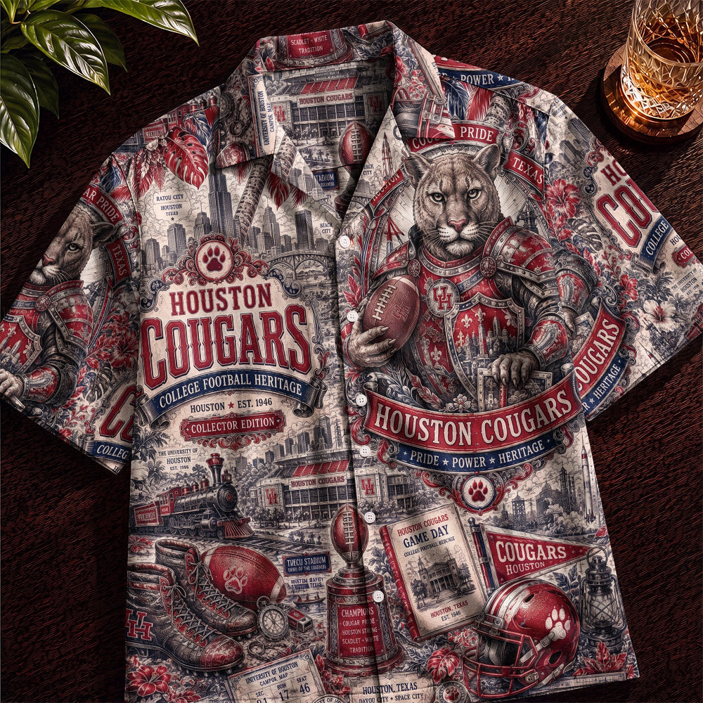 Houston Cougars Football Hawaiian Shirt – Retro Inspired Shirt