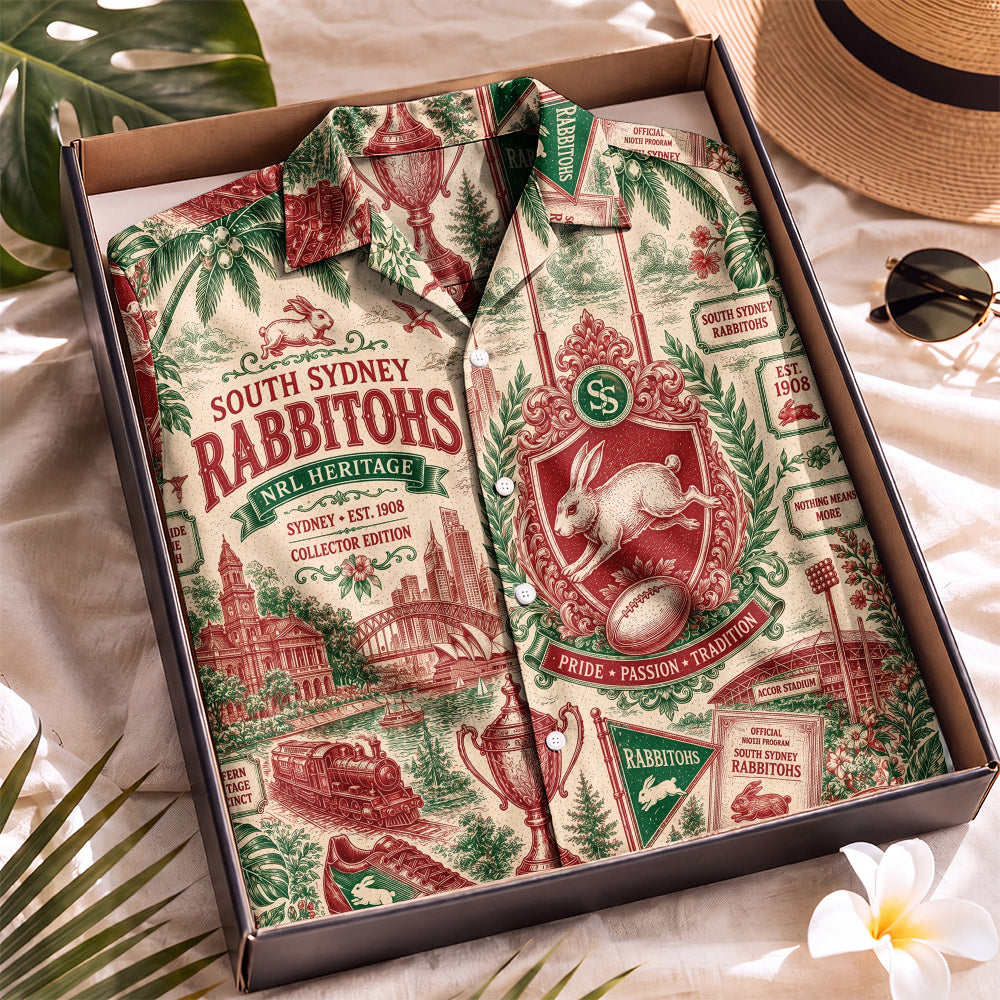 Rabbitohs Rugby Hawaiian Shirt – Retro Inspired Shirt