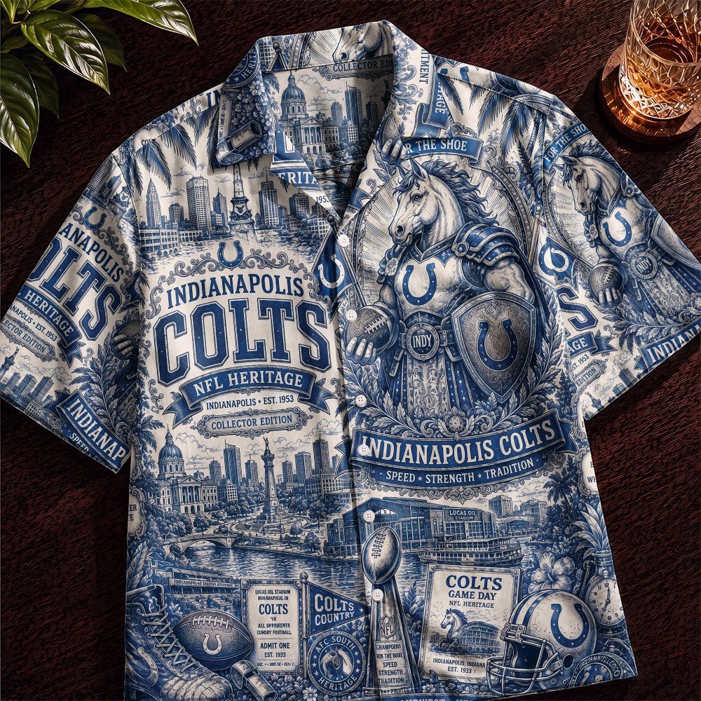 Indianapolis Colts Football Hawaiian Shirt – Retro Inspired Shirt