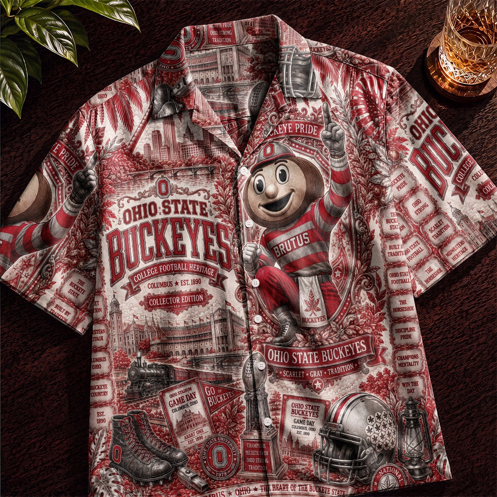 Ohio State Buckeyes Football Hawaiian Shirt – Retro Inspired Shirt