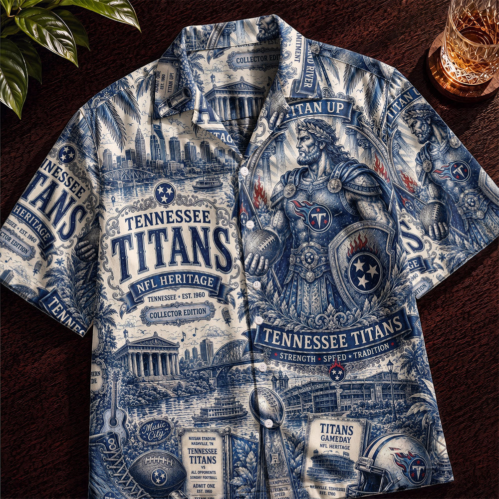 Tennessee Titans Football Hawaiian Shirt – Retro Inspired Shirt