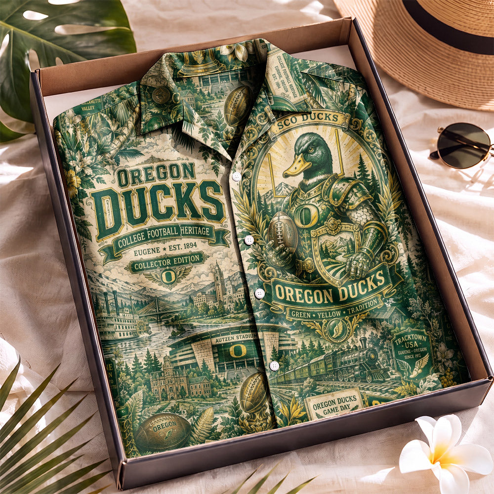 Oregon Ducks Football Hawaiian Shirt – Retro Inspired Shirt