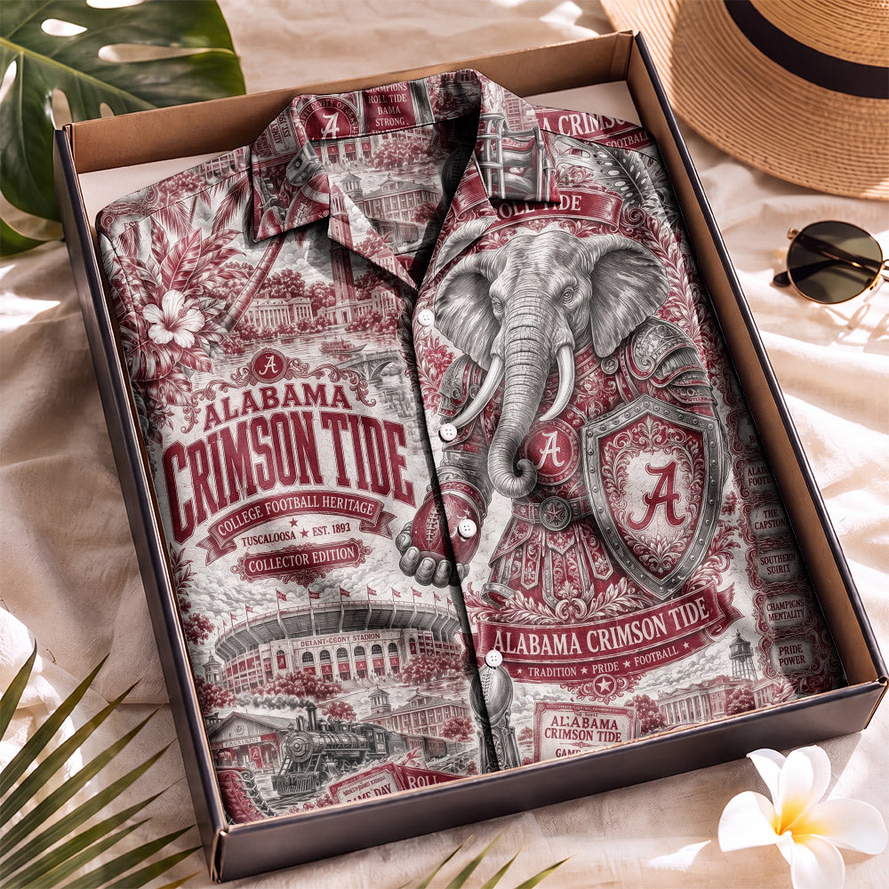 Alabama Crimson Tide Football Hawaiian Shirt – Retro Inspired Shirt