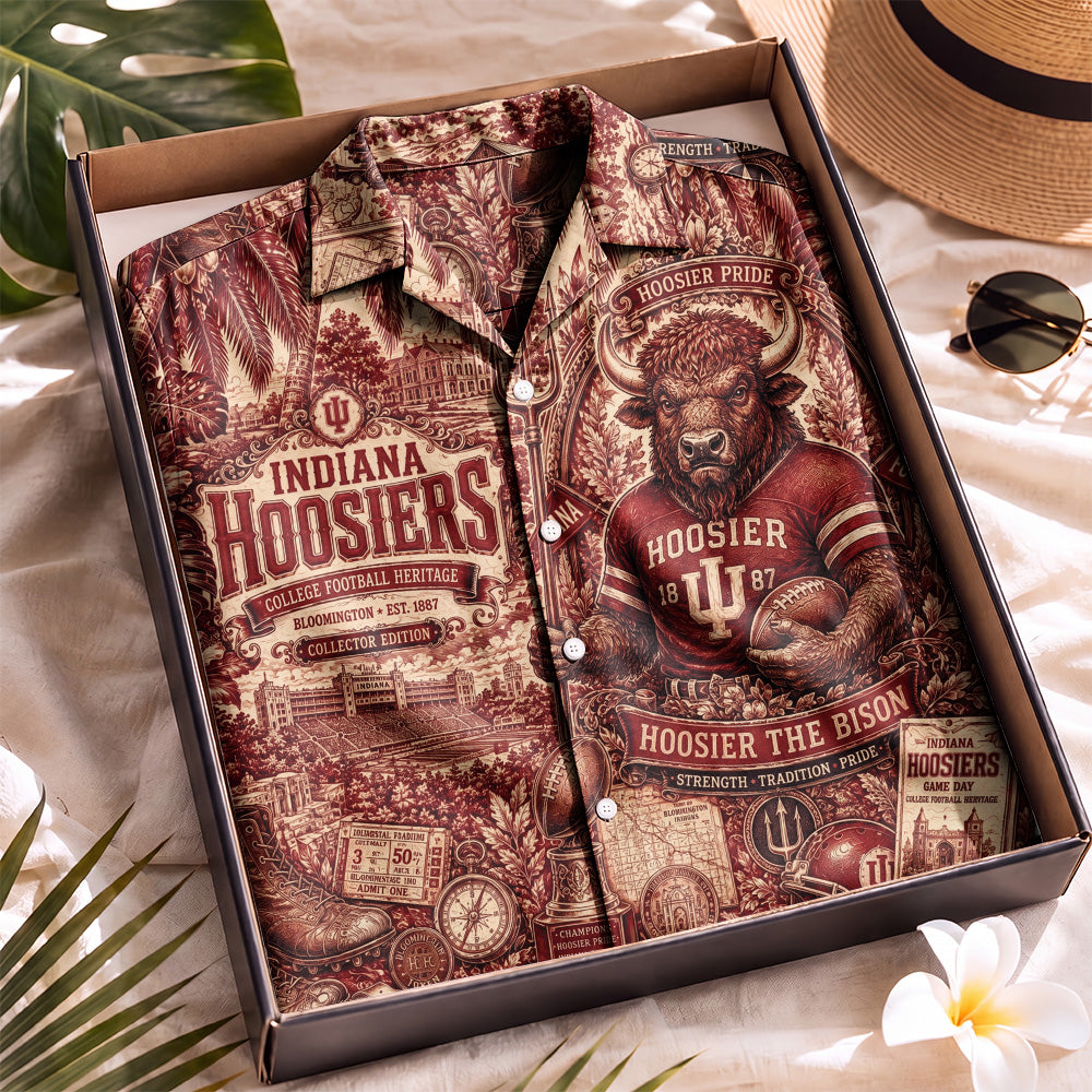 Indiana Hoosiers Football Hawaiian Shirt – Retro Inspired Shirt