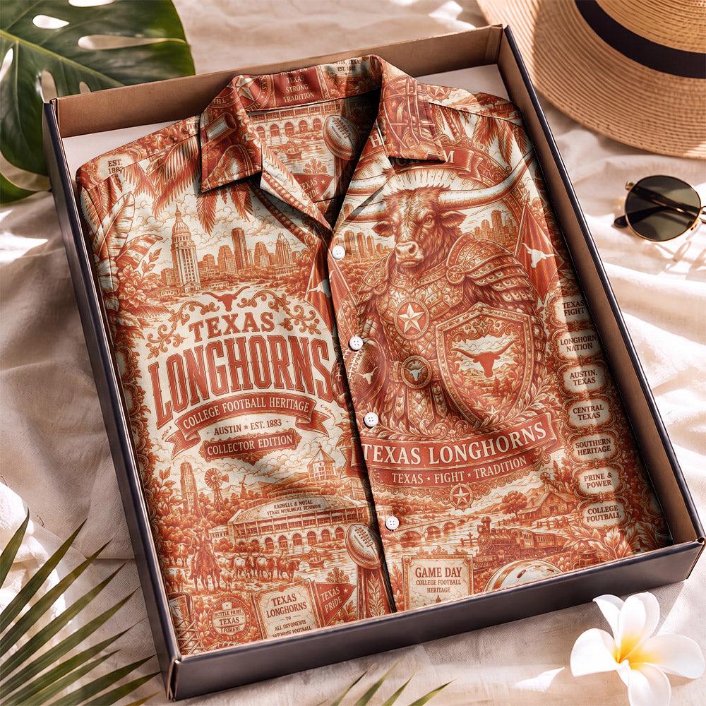 Texas Longhorns Football Hawaiian Shirt – Retro Inspired Shirt