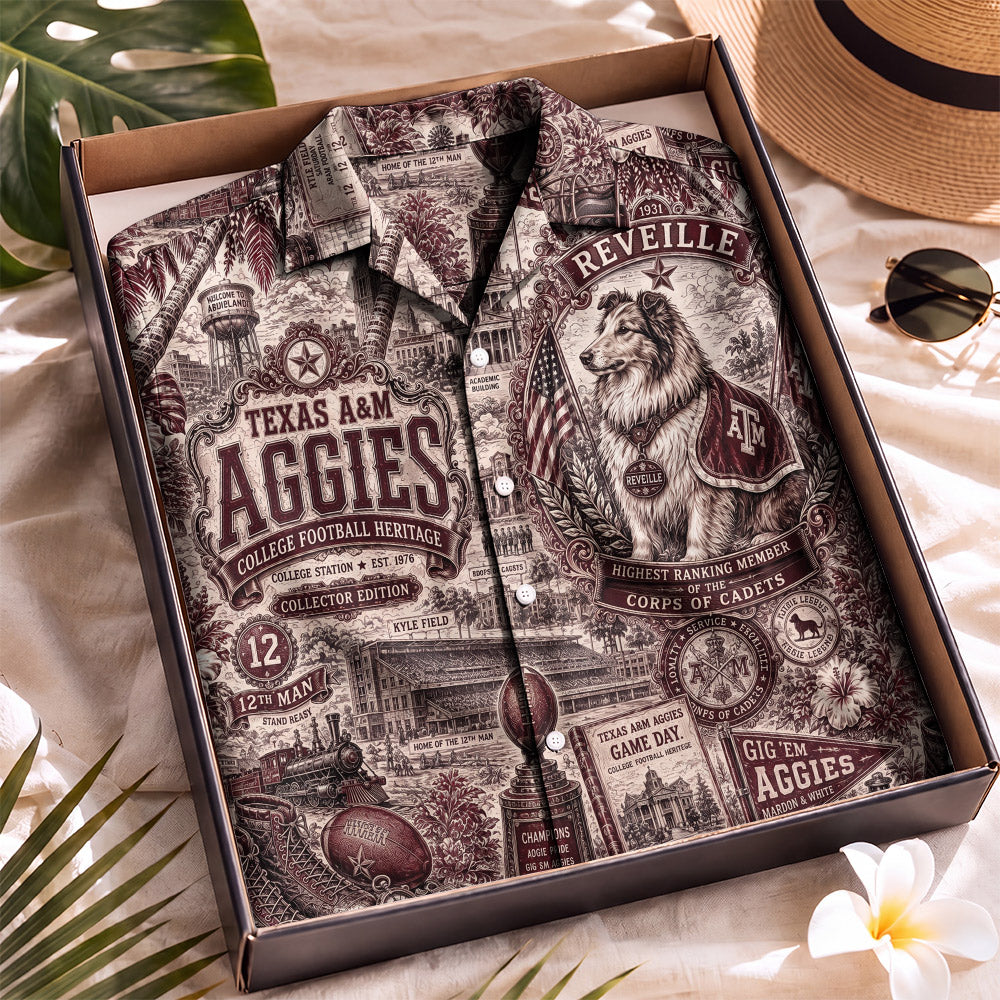 Texas A&M Aggies Football Hawaiian Shirt – Retro Inspired Shirt