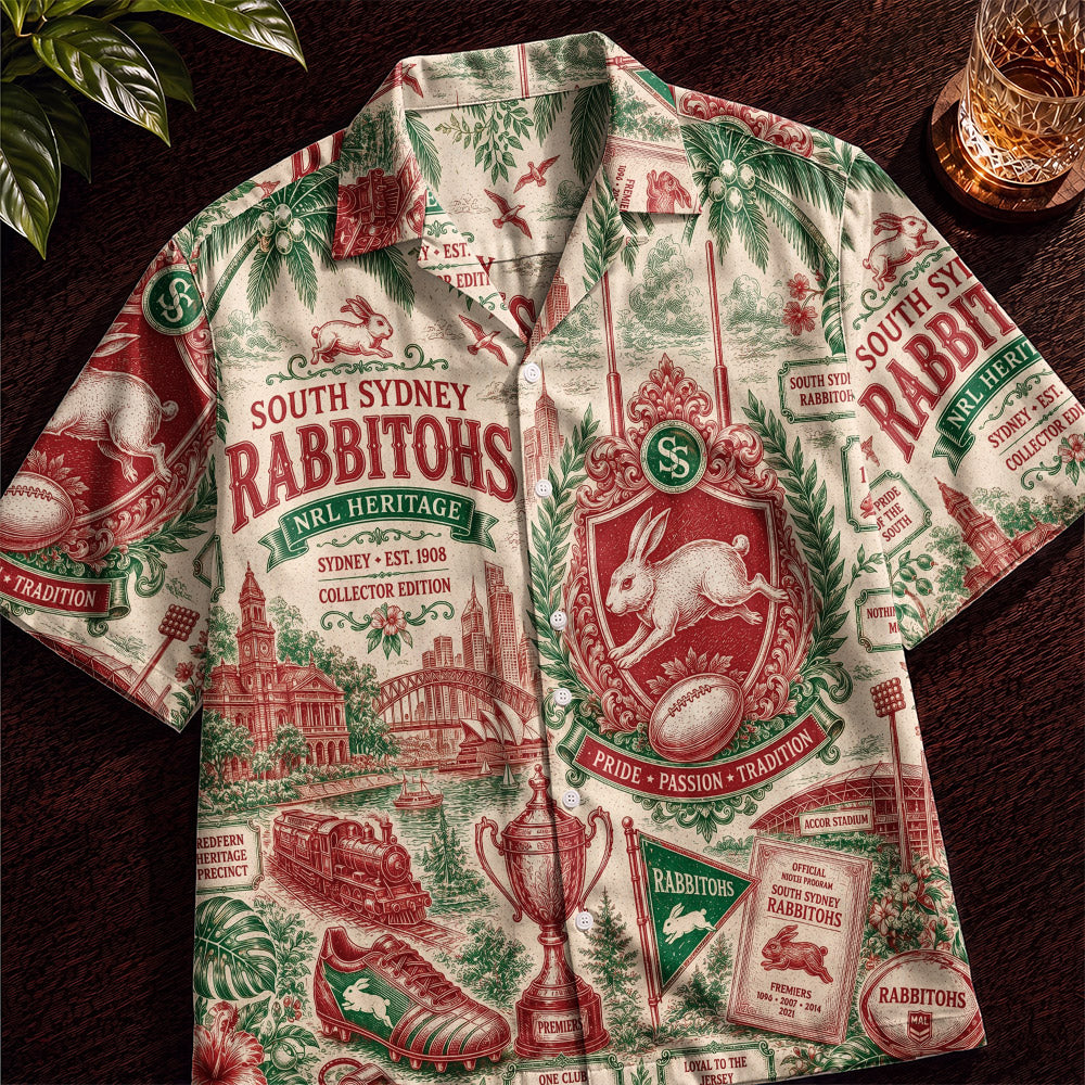 Rabbitohs Rugby Hawaiian Shirt – Retro Inspired Shirt