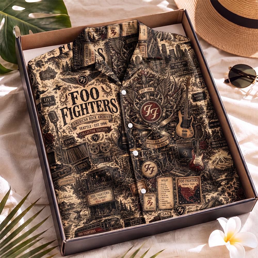 Foo Fighters Hawaiian Shirt – Retro Inspired Shirt