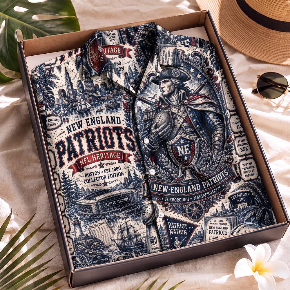Ne Patriots Football Hawaiian Shirt – Retro Inspired Shirt