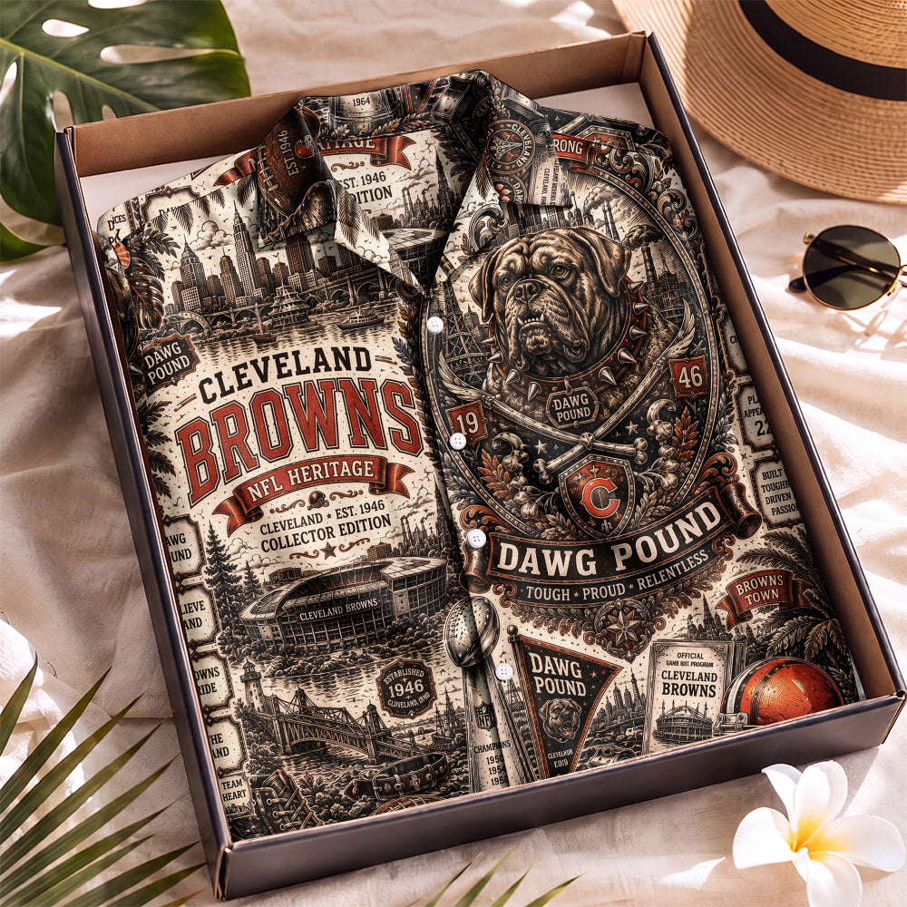 Cleveland Browns Football Hawaiian Shirt – Retro Inspired Shirt