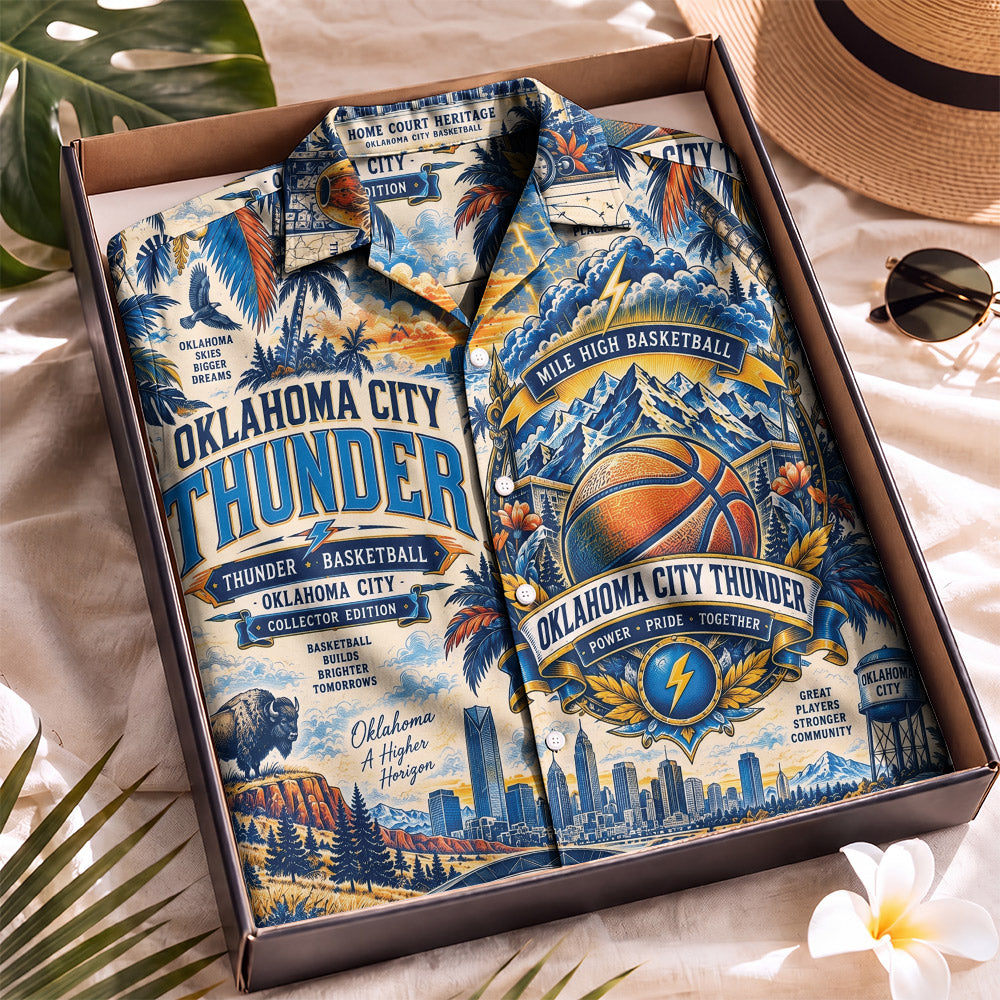Oklahoma City Thunder Basketball Hawaiian Shirt – Retro Inspired Shirt