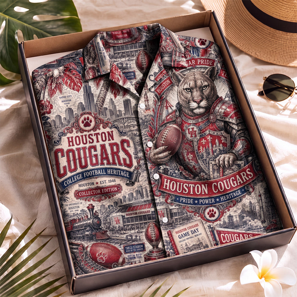 Houston Cougars Football Hawaiian Shirt – Retro Inspired Shirt