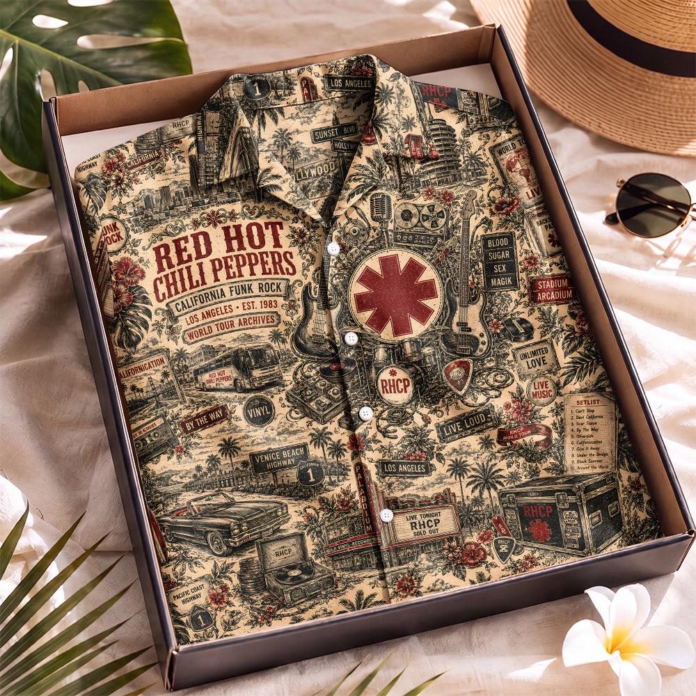 Red Hot Chili Peppers Hawaiian Shirt – Retro Inspired Shirt