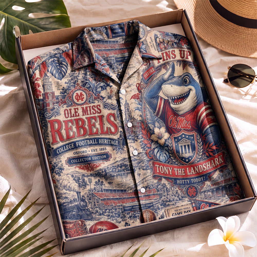 Ole Miss Rebels Football Hawaiian Shirt – Retro Inspired Shirt