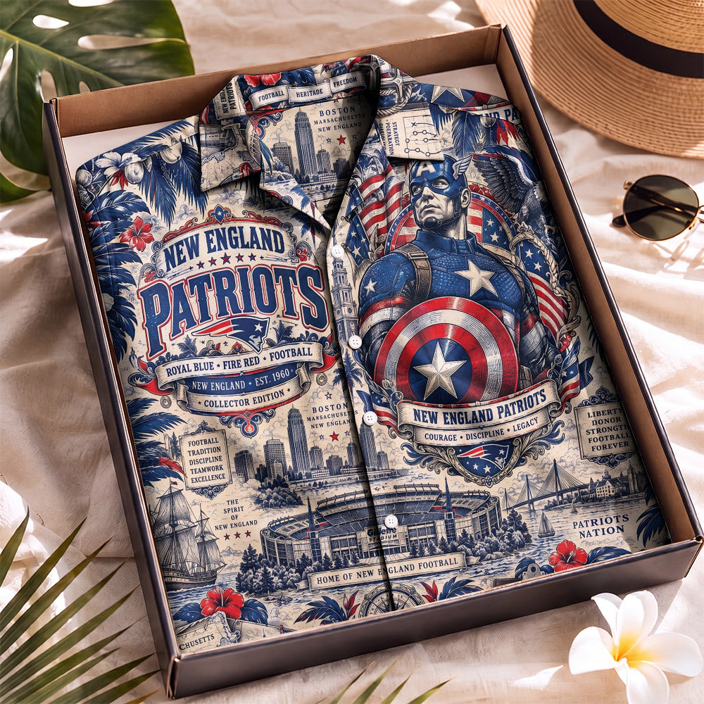New England Patriots Collab DN Hawaiian Shirt – Retro Inspired Shirt