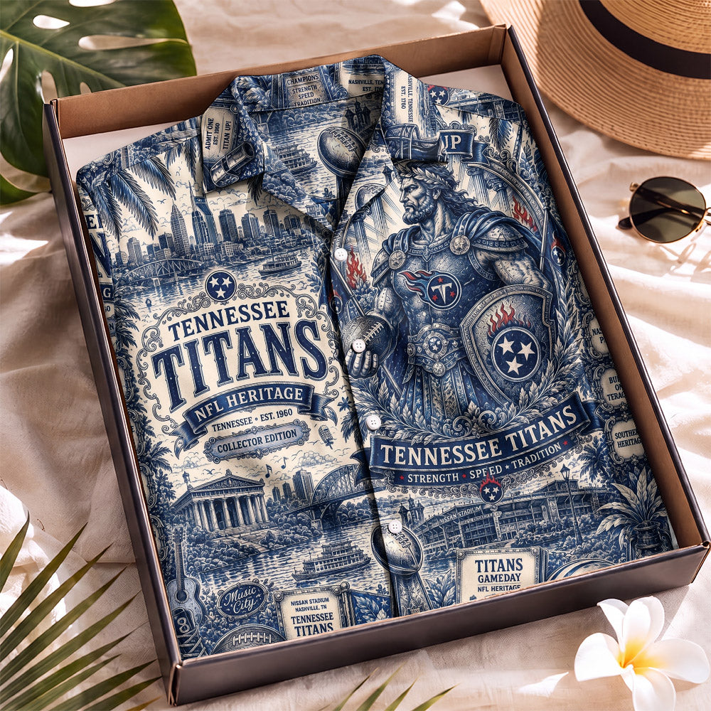 Tennessee Titans Football Hawaiian Shirt – Retro Inspired Shirt