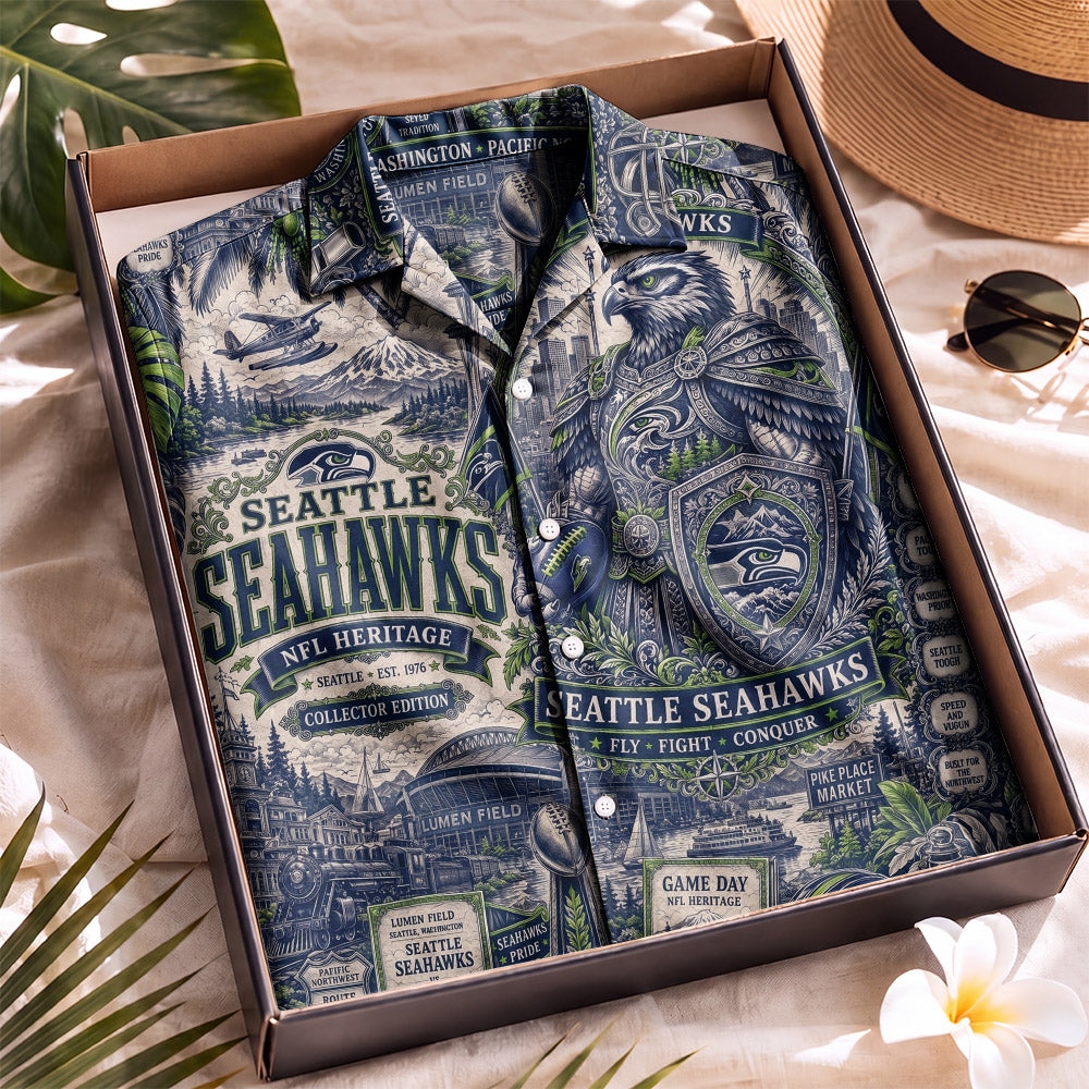 Seattle Seahawks Football Hawaiian Shirt – Retro Inspired Shirt