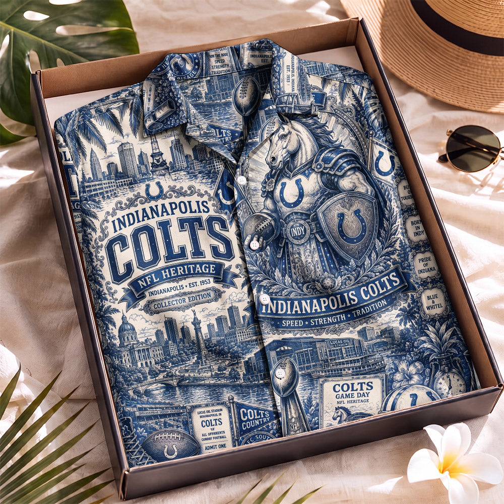 Indianapolis Colts Football Hawaiian Shirt – Retro Inspired Shirt