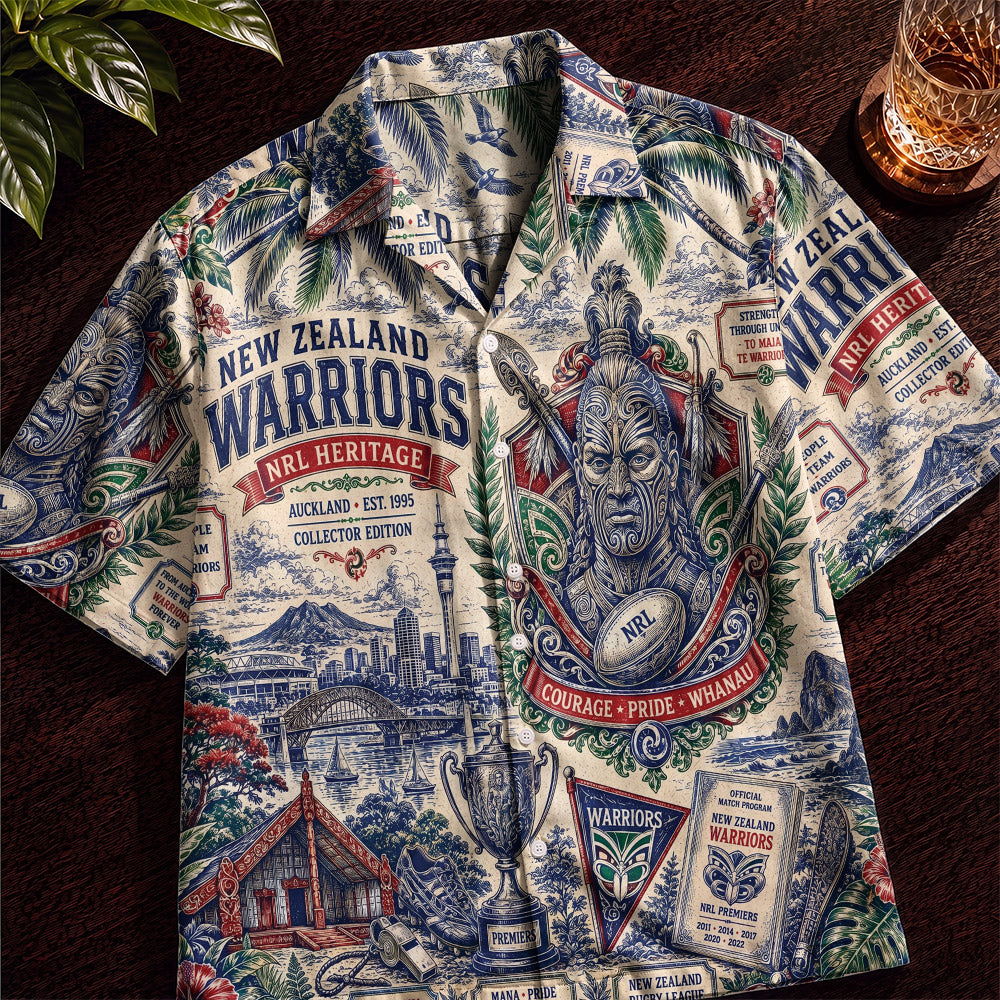 New Zealand Warriors Rugby Hawaiian Shirt – Retro Inspired Shirt