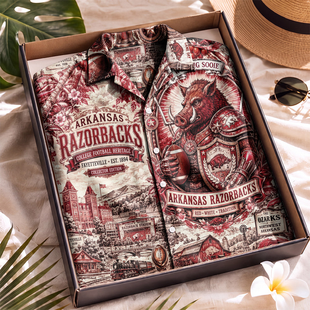Arkansas Razorbacks  Football Hawaiian Shirt – Retro Inspired Shirt