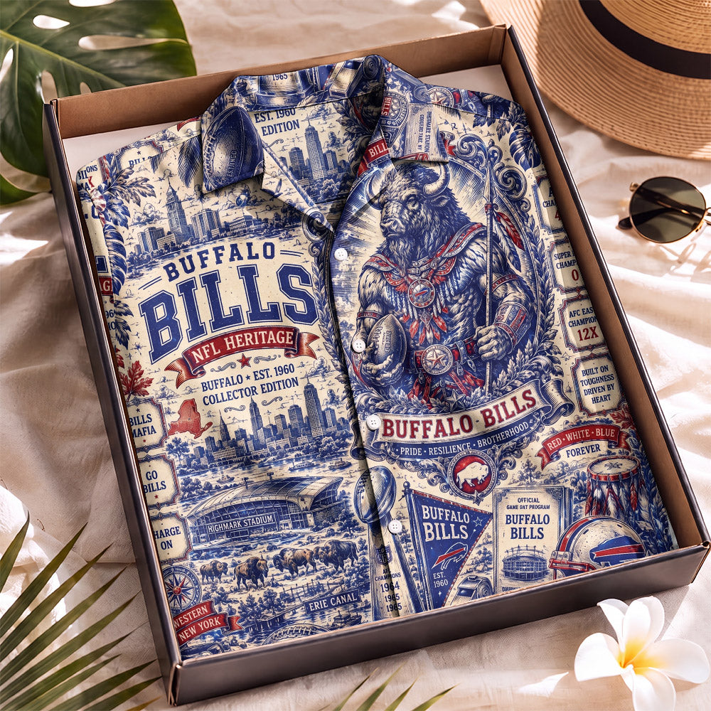 Buffalo Bills Football Hawaiian Shirt – Retro Inspired Shirt