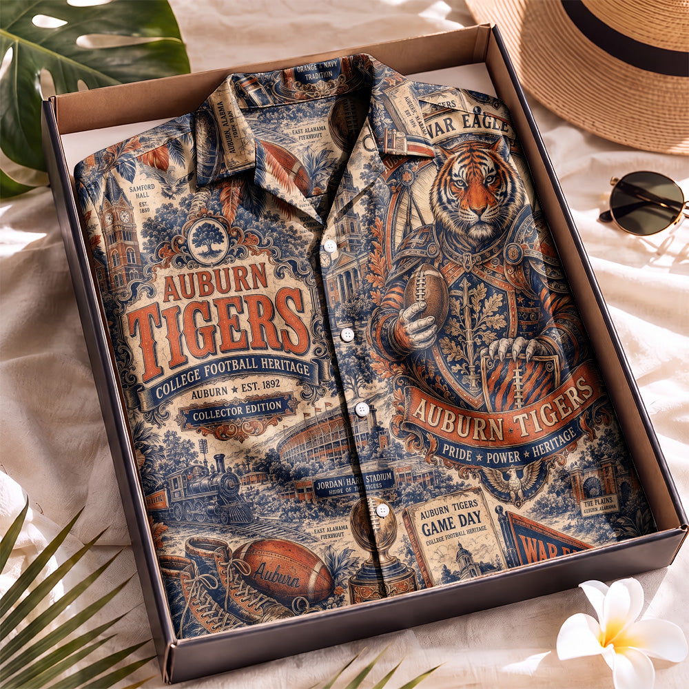 Auburn Tigers Football Hawaiian Shirt – Retro Inspired Shirt