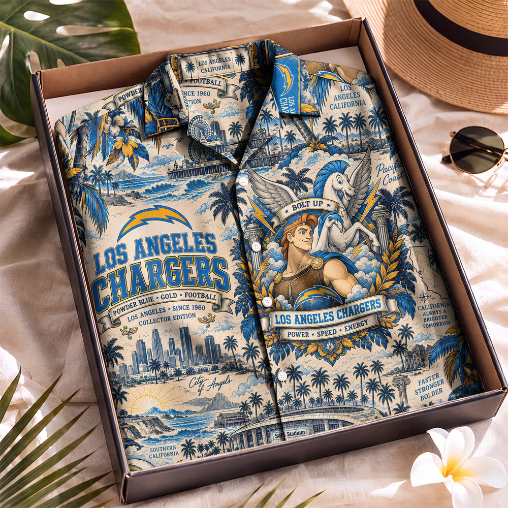 Los Angeles Chargers Collab DN Hawaiian Shirt – Retro Inspired Shirt