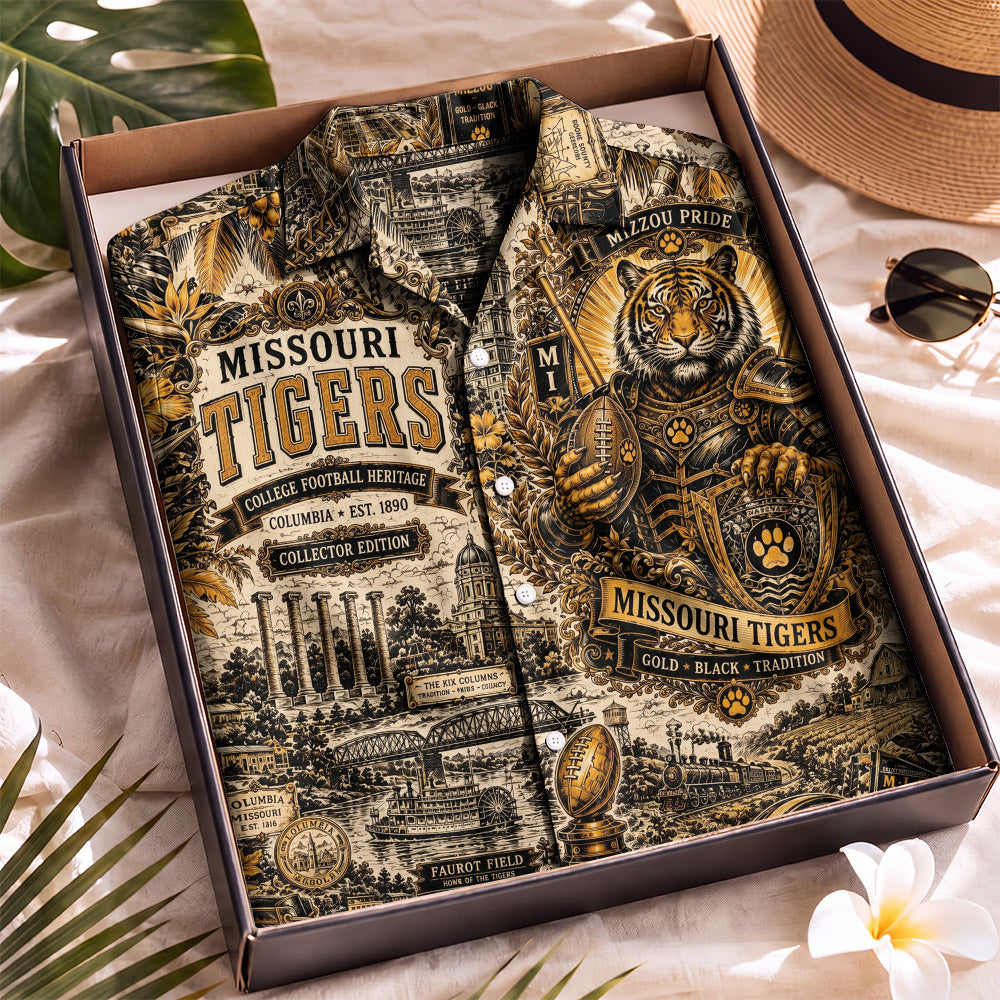 Missouri Tigers Football Hawaiian Shirt – Retro Inspired Shirt
