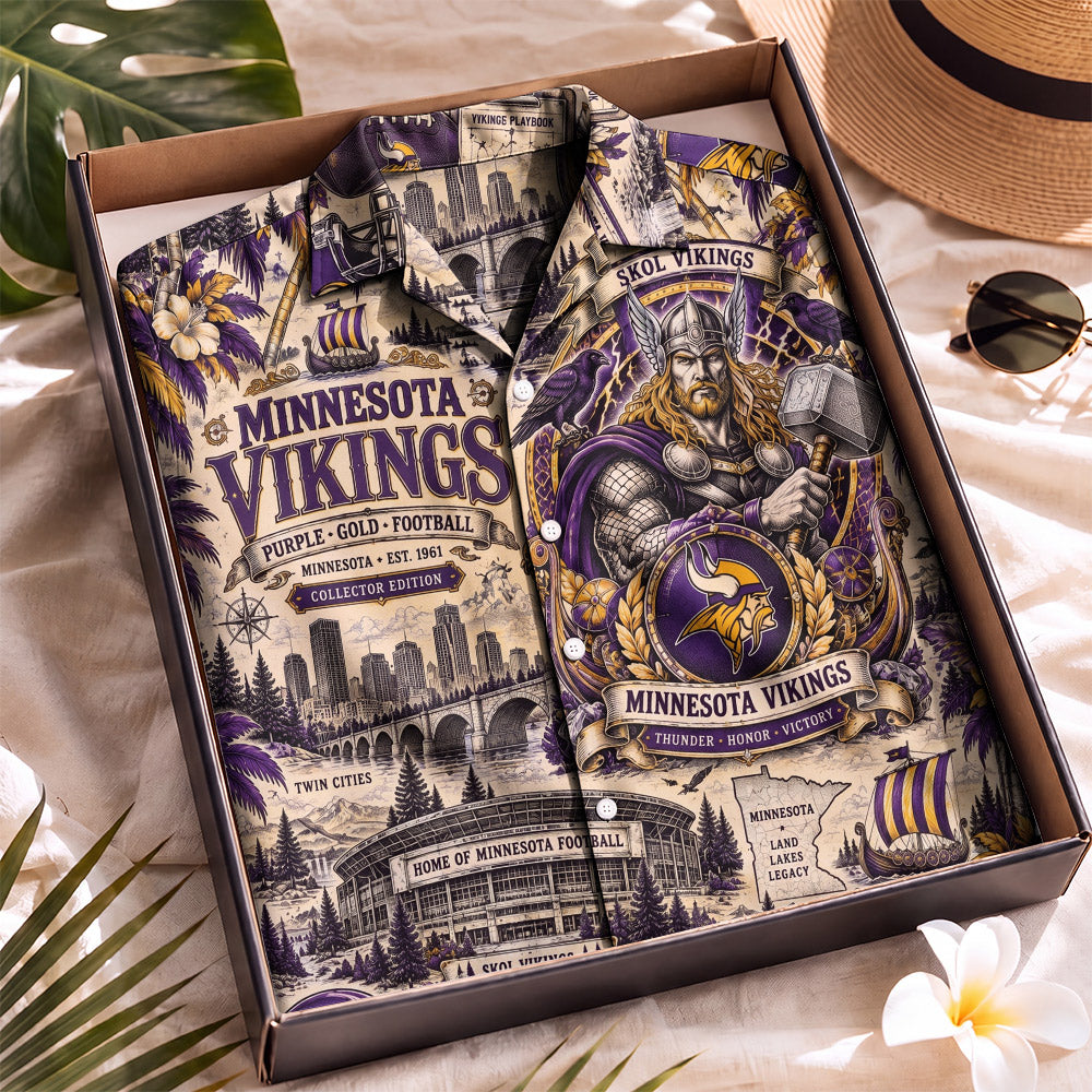 Minnesota Vikings Collab DN Hawaiian Shirt – Retro Inspired Shirt