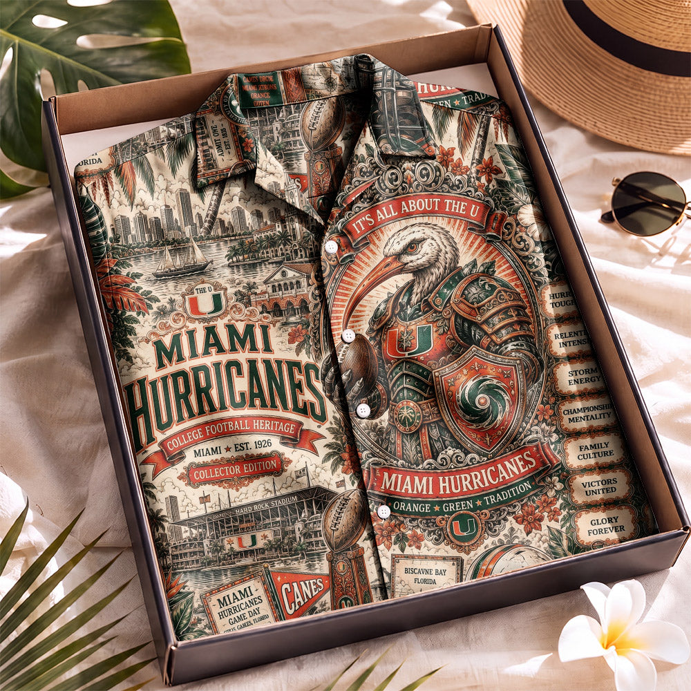 Miami Hurricanes Football Hawaiian Shirt – Retro Inspired Shirt