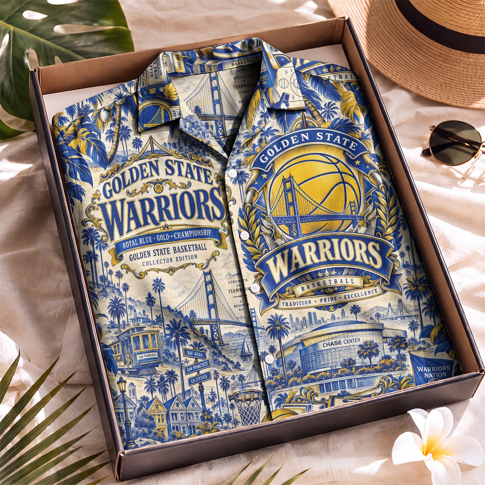 Golden State Warriors Basketball Hawaiian Shirt – Retro Inspired Shirt