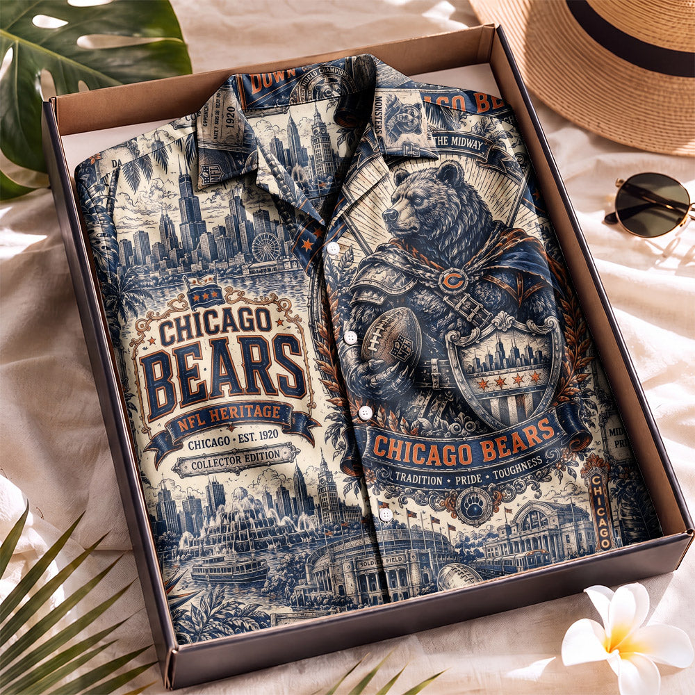 Chicago Bears Football Hawaiian Shirt – Retro Inspired Shirt