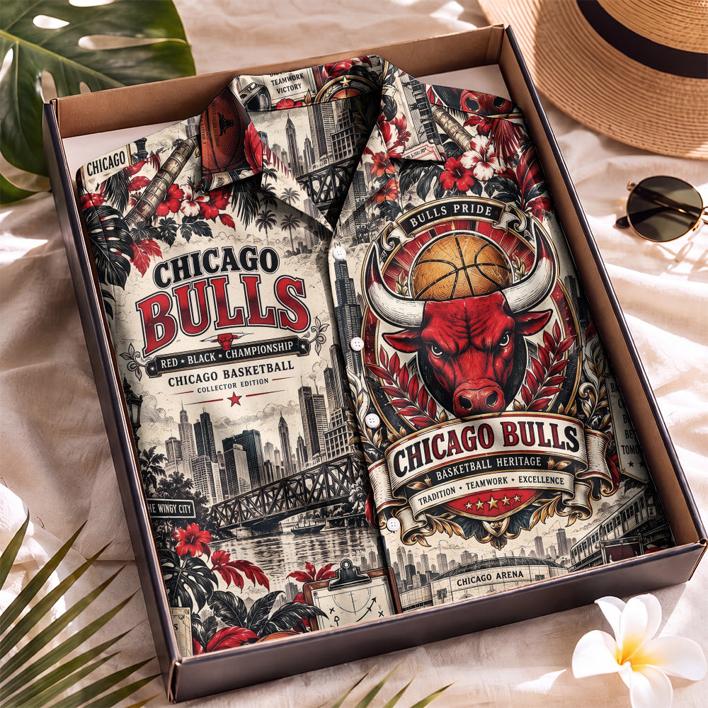 Chicago Bulls Basketball Hawaiian Shirt – Retro Inspired Shirt