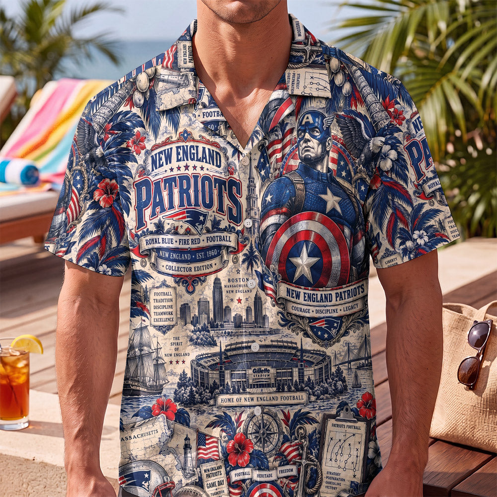 New England Patriots Collab DN Hawaiian Shirt – Retro Inspired Shirt