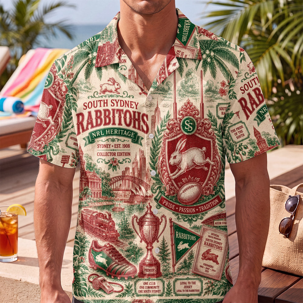 Rabbitohs Rugby Hawaiian Shirt – Retro Inspired Shirt
